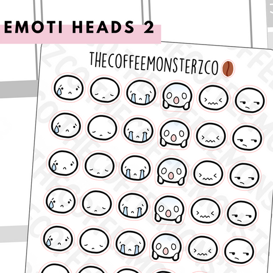 TCMC: Emoti Heads Pt.2 Sticker Sheet