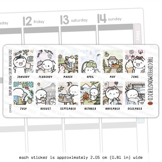 TCMC: "2025 Hobonichi Weeks Monthly Artwork" Sticker Sheet