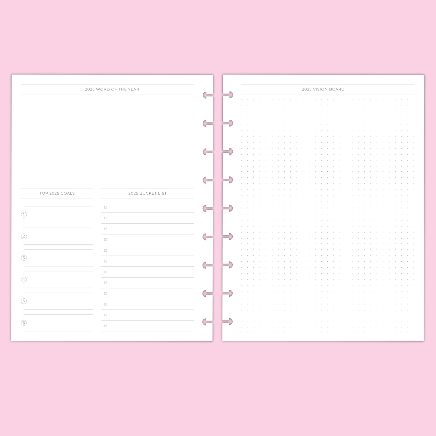 LLP: "2025 Quad Lined Weekly" Planner Inserts for Classic Disc Bound Planners