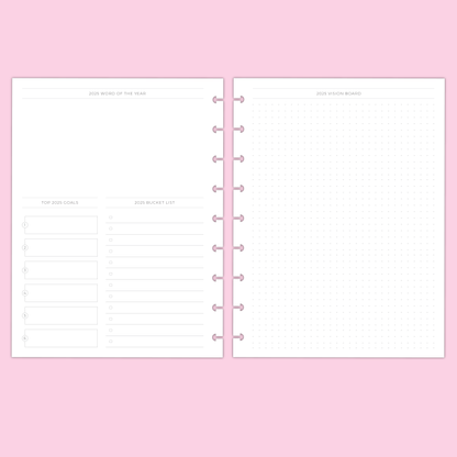 LLP: "2025 Quad Lined Weekly" Planner Inserts for Classic Disc Bound Planners