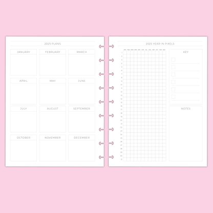 LLP: "2025 Quad Lined Weekly" Planner Inserts for Classic Disc Bound Planners