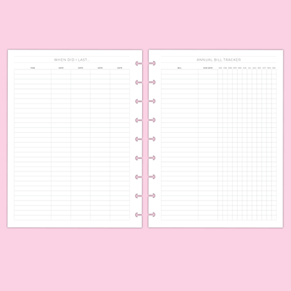 LLP: "2025 Minimal Monthly" Planner Inserts for Classic Disc Bound Planners