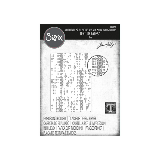 Sizzix Texture Fades Embossing Folder By Tim Holtz: Multi-Level Dotted