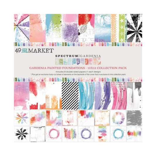 49 And Market Spectrum Gardenia Painted Foundations Paper Pack 12"X12"