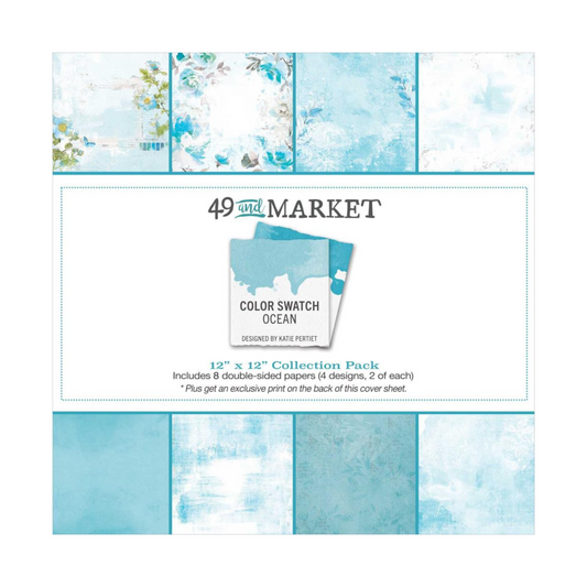 49 And Market Color Swatch: Ocean Paper Pack 12"X12"