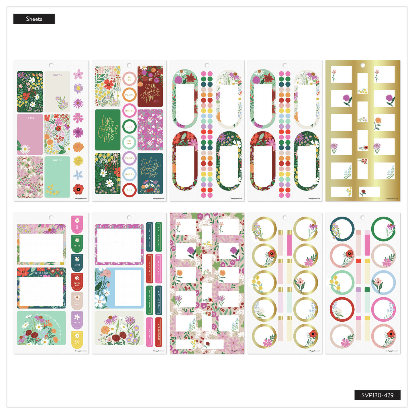 HP: "BLOOMING BOUQUET" CLASSIC 30 SHEET STICKER BOOK